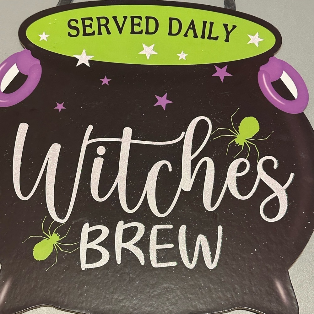 Halloween Decoration Sign Witches Brew Served Daily
